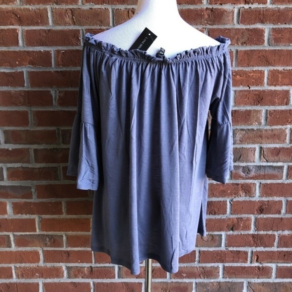 Lane Bryant Off-The Shoulder Bell‎ Sleeve Top - Picture 4 of 5